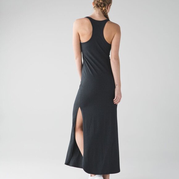 Lululemon Refresh Maxi Dress II Heathered Black Size 4 - Picture 2 of 6